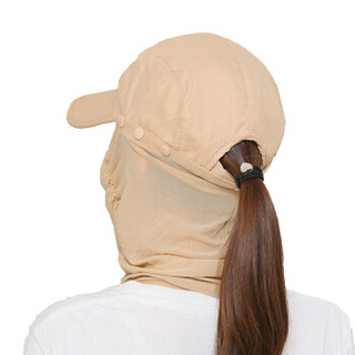艾可娃（IKEWA）ZYM0016 夏天遮阳帽子女士运动太阳帽户外骑行挡沙挡风帽子 卡其色