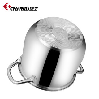 创生（Charms）汤锅炖锅特高锅系列20cm复底304不锈钢搭配蒸笼