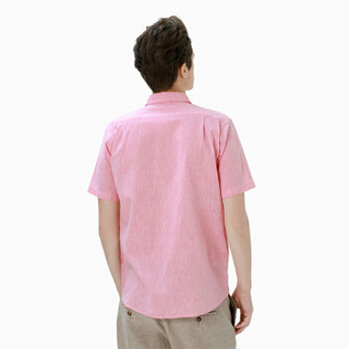 INTERIGHT 男士短袖衬衫 珊瑚红 XXL码
