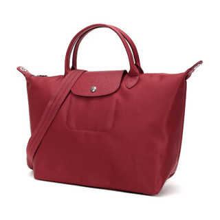 LONGCHAMP 珑骧 女士Le Pliage Néo系列 红色织物中号短柄手提单肩包 1515 578 545