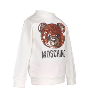 MOSCHINO 莫斯奇诺 奢侈品童装 春夏款 女童白色棉质小熊图案圆领长袖卫衣 MHF00D LCD00 10063 3A