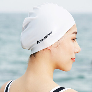 泳帽防水时尚纯色舒适不勒头游泳帽男女硅胶游泳帽 sc-001 白色