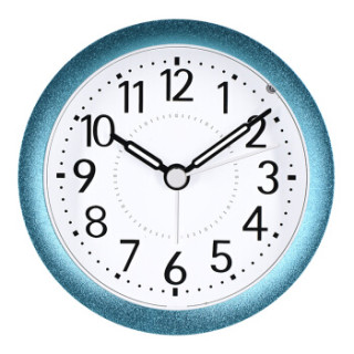 txl圆形金属表盘闹钟学生简约懒人床头夜灯小闹钟创意儿童钟表蓝色