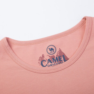 骆驼（CAMEL）男装 时尚休闲多色字母印花圆领男青年短袖T恤 SB7374089 粉红XXL