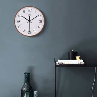 TXL挂钟客厅榉木挂表石英钟简约时钟椴木挂钟办公室钟表12.6寸温文尔雅