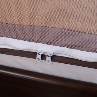 思侬 蚊帐家纺 蒙古包拉链有底蚊帐 免安装可折叠钢丝蚊帐 优雅咖 1.2米床