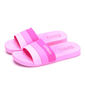 COQUi 酷趣 四季家居浴室拖鞋 居家简约沙滩洗澡凉拖鞋女款 粉红40（适合40码）CQ5492