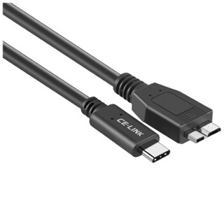CE-LINK Type-C转micro usb3.0硬盘数据线 适用于Mac连接移动硬盘 黑 0.5米 4234