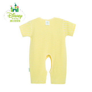 迪士尼(Disney)婴儿连体衣夏季纯棉短袖开裆哈衣爬服162L679 淡黄 12个月/身高80cm