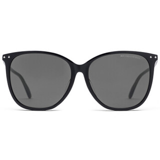 葆蝶家Bottega Veneta eyewear 亚洲版女太阳镜 BV女士墨镜 BV0160SA-001 黑色镜框灰色镜片 58mm
