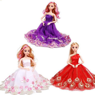 爸爸妈妈（babamama）芭比娃娃 公主洋娃娃儿童玩具 女孩过家家换装玩偶 紫色裙 B6104