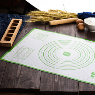 展艺 烘焙工具 耐高温铂金硅胶垫 揉面垫 和面垫工具薄款防滑 绿色大号