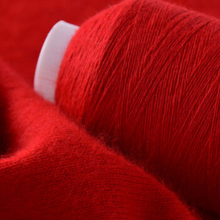 依尚 毛线 羊绒线 26/2中粗线 手编机织均可 婴儿宝宝毛线 围巾线M02 大红色