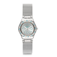 斯沃琪（Swatch）瑞士手表 金属系列条纹蓝波时尚小巧石英女表YSS320M