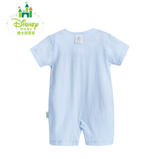 迪士尼(Disney)婴儿连体衣夏季男女宝宝短袖前开哈衣爬服162L676 淡蓝 12个月/身高80cm