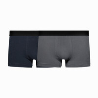 YANXUAN 网易严选 男士内裤四角内裤 中腰透气柔软男式基础平角内裤短裤 深灰+藏青(2件)S 1080015