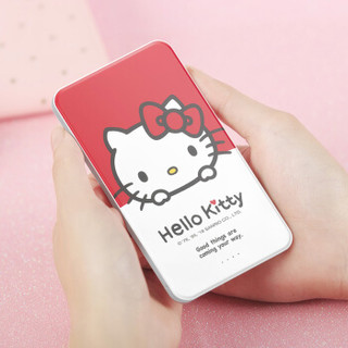 Hello Kitty 5000毫安手机充电宝 自带线移动电源 苹果安卓通用 卡通可爱 热情凯蒂猫