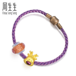 周生生 CHOW SANG SANG 黄金足金Charme串珠系列Murano Glass驯鹿手链 90003B 17厘米