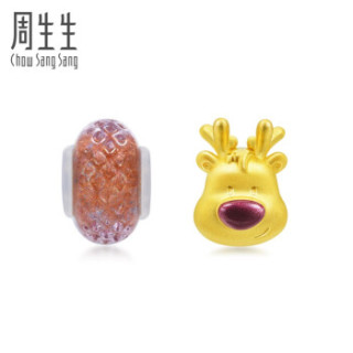 周生生 CHOW SANG SANG 黄金足金Charme串珠系列Murano Glass驯鹿手链 90003B 17厘米