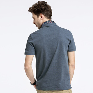 骆驼（CAMEL）男装 时尚商务男装翻领Polo衫休闲短袖T恤 SB7390055 灰蓝M