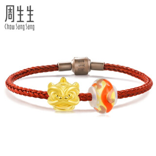 周生生 CHOW SANG SANG 黄金足金Charme串珠系列Murano Glass醒狮手链 90023B 19厘米