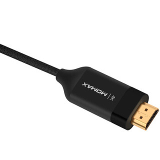 摩米士MOMAX Type-C转HDMI转换器线投屏线手机苹果电脑MacBook连接电视投影仪同屏线4K高清 2米黑色