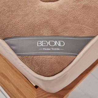 博洋家纺（BEYOND） 四季保暖席梦思床垫被子单人学生宿舍可折叠榻榻米垫子珊瑚绒床褥(驼色)床笠款120*200cm