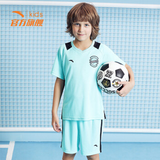 安踏（ANTA）男童装中大童足球比赛套0A35822208浅玉蓝130