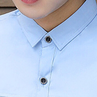 俞兆林（YUZHAOLIN）短袖衬衫 男士时尚潮流短袖衬衣C212-337浅蓝色XL