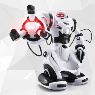 勾勾手  机器人  儿童玩具 电动机器人唱歌跳舞会走路带灯光音效指令对话 卡尔文机器人模型 白黑色