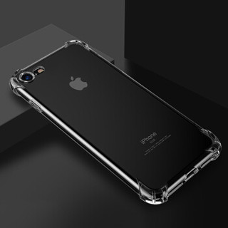 悦可（yueke）苹果7/8手机壳 iphone7/8保护套 硅胶气囊防摔软壳全包-透明-4.7英寸 送钢化膜