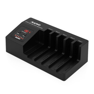 MAIWO 麦沃 K3095A 五盘位硬盘拷贝机 USB3.0硬盘座盒 支持2.5/3.5英寸机械/固态硬盘 带数字显示功能 黑色