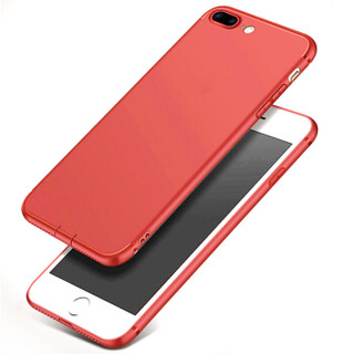 悦可（yueke）苹果7/8p手机壳iPhone 7/8plus保护套 全包个性男女款软壳磨砂壳-5.5英寸-中国红 送钢化膜