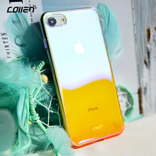 collen 苹果7/8手机壳 iPhone7/iphone8手机套 新款流光iphone8防摔壳 炫彩渐变黄