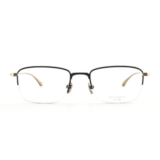 MASUNAGA增永眼镜男女手工复古半框眼镜架配镜近视光学镜架MIES #49 黑加金