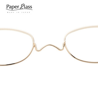 Paperglass纸镜老花镜男女超薄高清树脂老光眼镜高端日本原装进口 圆框O金色200度