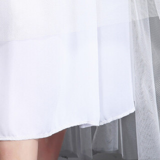 俞兆林（YUZHAOLIN）半身裙2019春夏季韩版百搭网纱裙中长款松紧腰百褶裙 白色 100CM