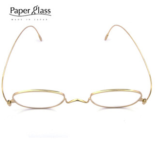 Paperglass纸镜老花镜男女超薄高清树脂老光眼镜高端日本原装进口 圆框O金色100度