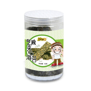 三十二个赞 休闲零食 夹心海苔 芝麻夹心 即食海苔40g/罐