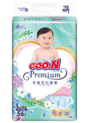 GOO.N 大王 花信风环贴系列 婴儿尿裤 L56片 *4件