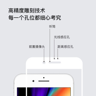 网易严选 网易智造 苹果7/8钢化膜 3D全屏高清 iPhone7/8手机膜 i7 i8全覆盖 防爆防指纹 钢化玻璃膜 黑色