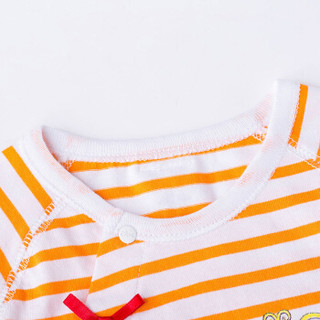 迪士尼(Disney)婴儿连体衣女宝宝甜美条纹侧开哈衣爬服162L691 橙色 6个月/身高66cm
