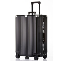 Travelhouse 全铝镁合金复古铝框拉杆箱女万向轮行李箱女T1858 黑色 29英寸