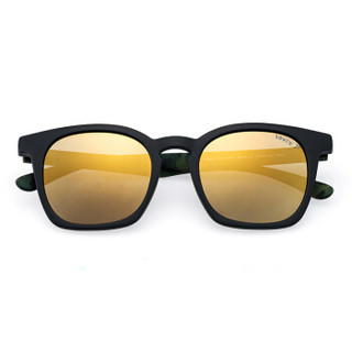 李维斯（Levi's）太阳镜 男女款黑色框金色镀膜片板材偏光墨镜LS99043 C05P 50