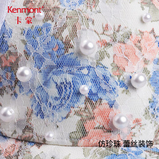 卡蒙（Kenmont）km-3548 仿珍珠蕾丝弯檐棒球帽女白色夏简约遮阳硬顶防晒帽春季鸭舌帽 米色 可调节57cm