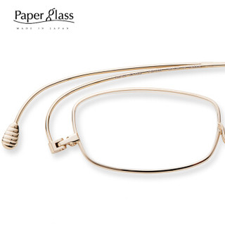 Paperglass纸镜老花镜男女超薄高清树脂老光眼镜高端日本原装进口 方框S金色200度