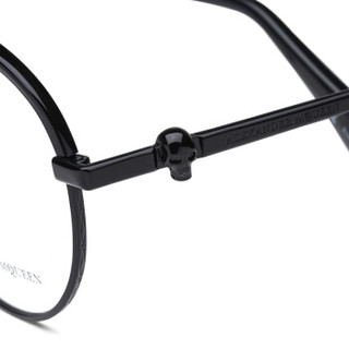 亚历山大·麦昆Alexander McQueen eyewear男士近视眼镜框 金属材质光学眼镜架 AM0153O-001 黑色镜框 51mm