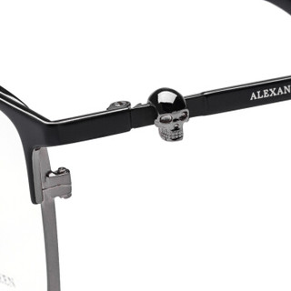 亚历山大·麦昆Alexander McQueen eyewear光学镜架男 金属近视眼镜框 AM0108O-001 枪色镜框 56mm