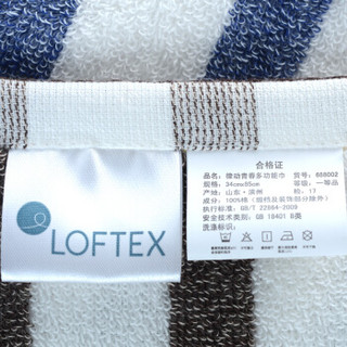 亚光（LOFTEX） 纯棉跑步健身运动毛巾 全棉色织擦汗巾 吸水运动巾 律动青春 咖色条纹 34*85cm