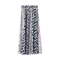 INMAN 茵曼 夏装松紧腰浪漫大摆清新文艺范小碎花印花长裙半身裙女 18821|10365